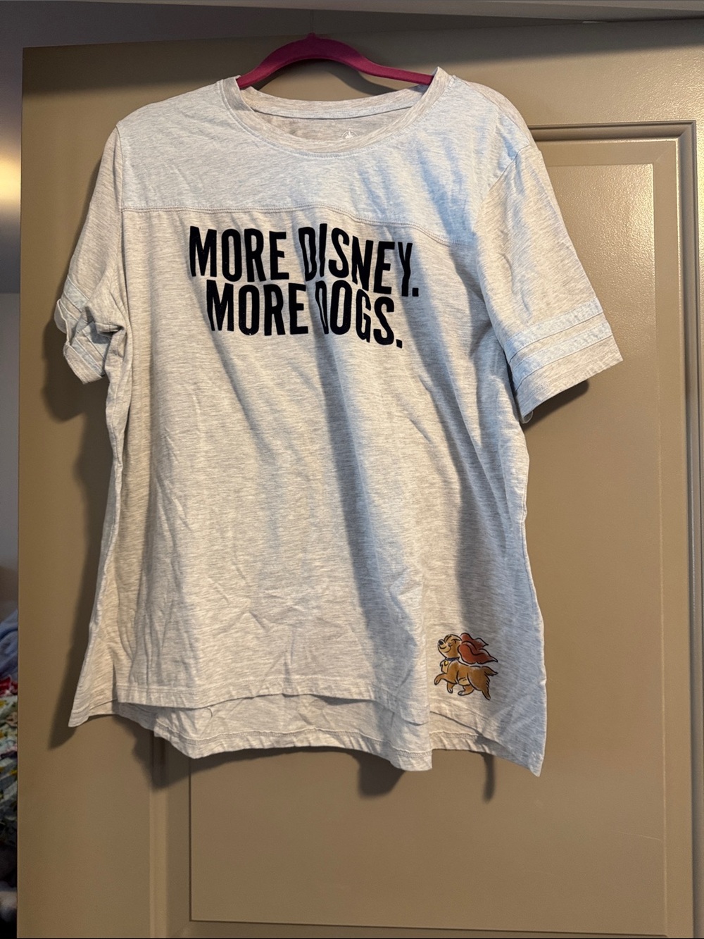 Disney Light Gray Tee with Pink Accent